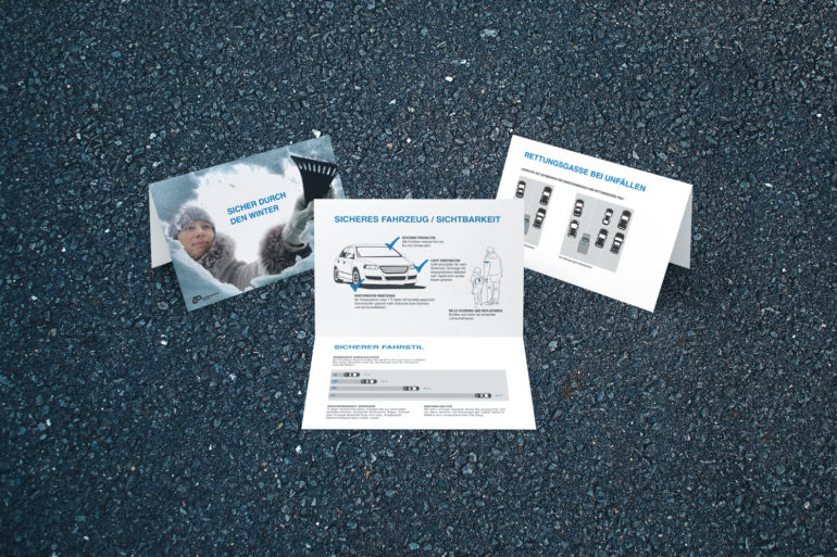 Klassische Werbung Flyer B2C Kommunikation Prävention Print Konzeption